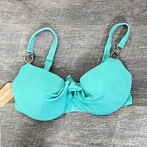 NWT Calzedonia teal blue bikini swimsuit top size XXL B161